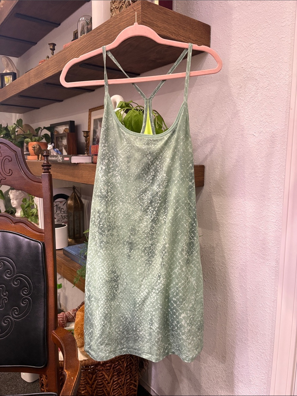 Light Green athletic dress with Subtle Pattern